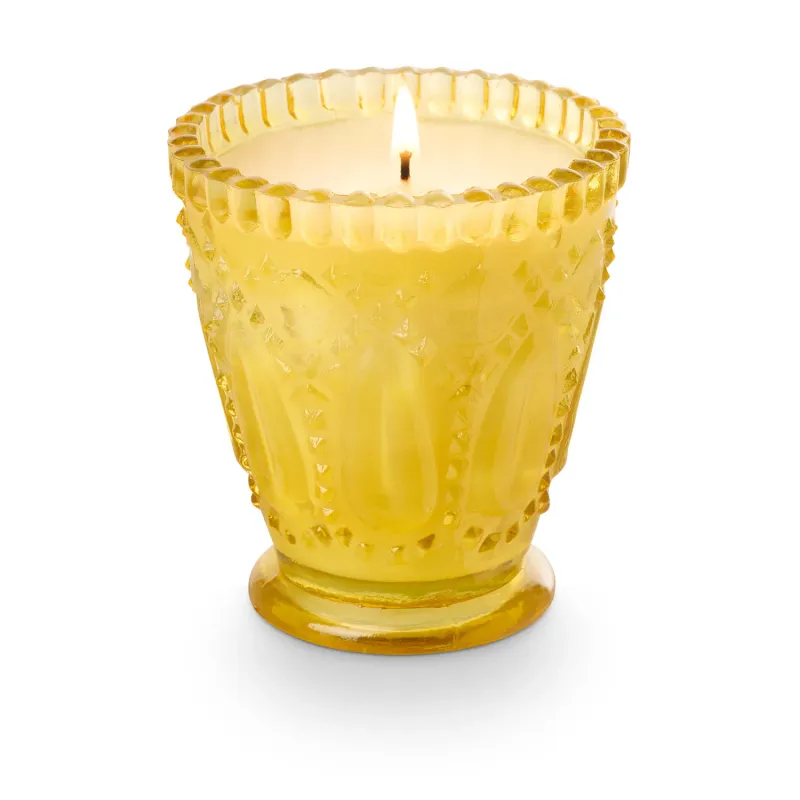 Illume Soy Candle In Golden Moonlight Pressed Yellow Glass Votive