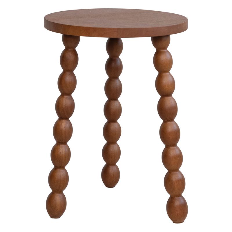 Brushed Rubberwood Table With Walnut Finish