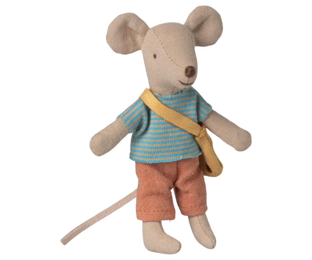 Maileg Little Brother Mouse With Cheese Bag