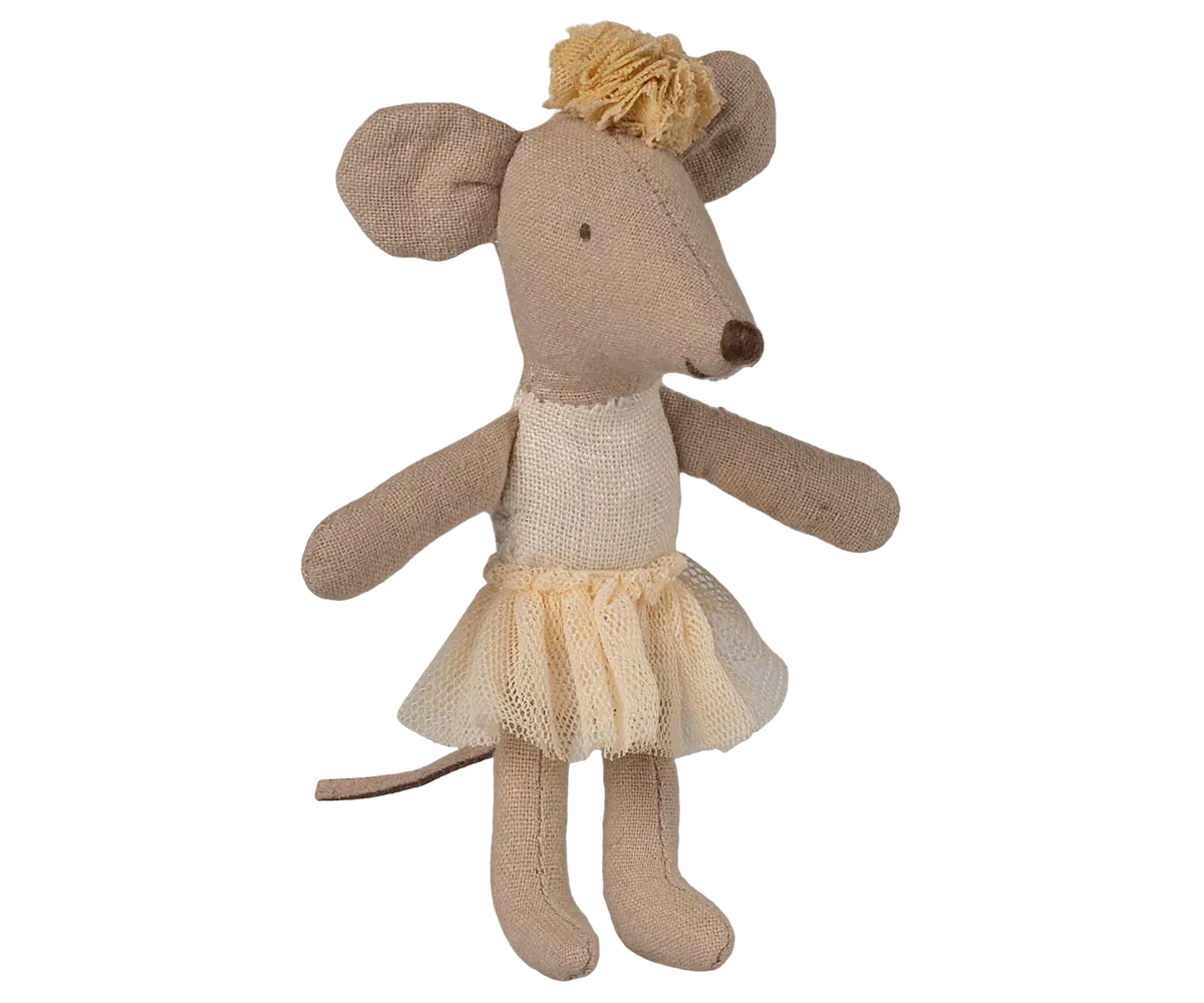 Maileg Little Sister Ballerina Mouse In Off White