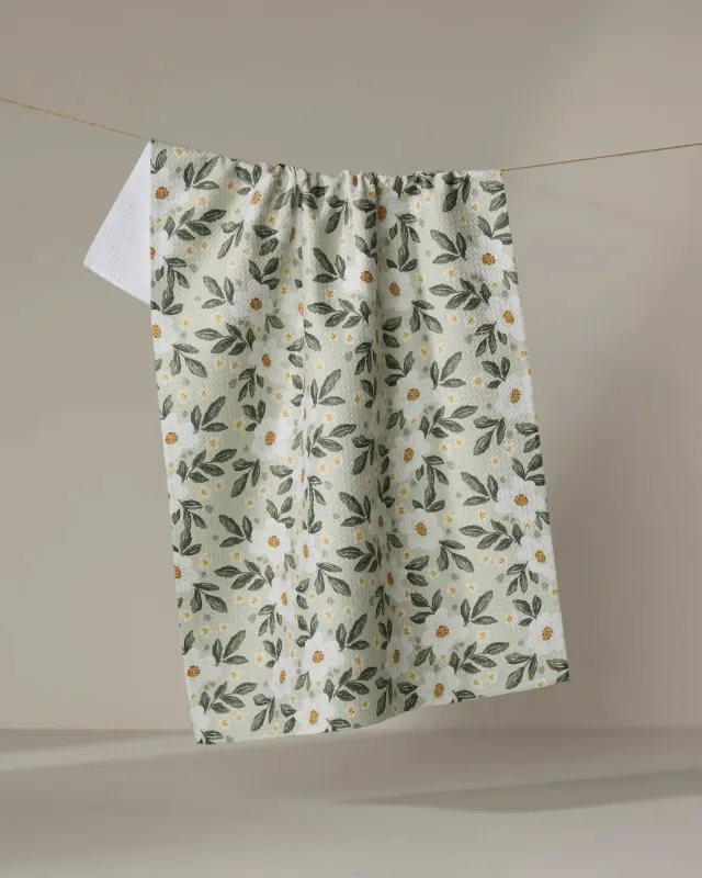 Geometry Tea Towel Painted Spring Flowers
