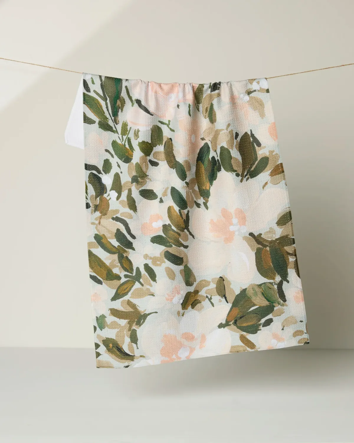 Geometry Tea Towel Painted Blossoms