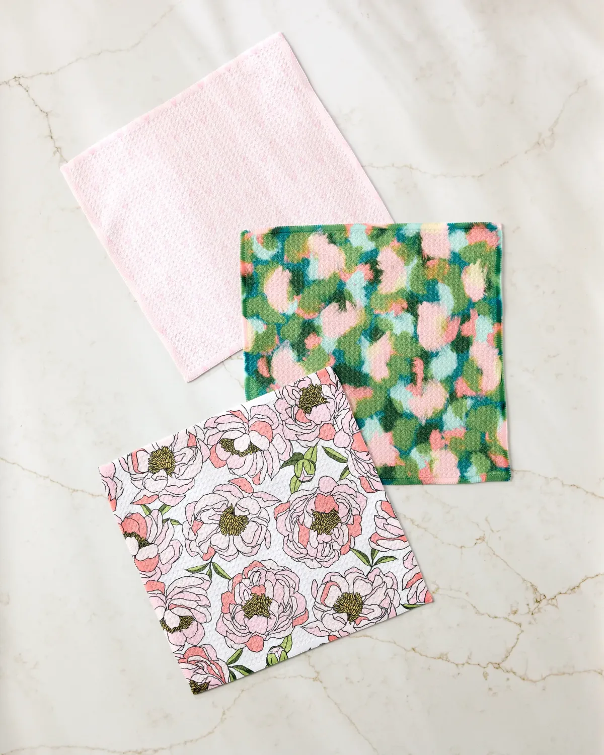 Geometry Dishcloth 3 Pack Peony Paradise