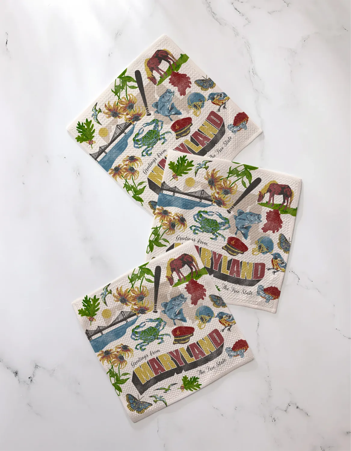 Geometry Dishcloth 3 Pack Greetings From Maryland