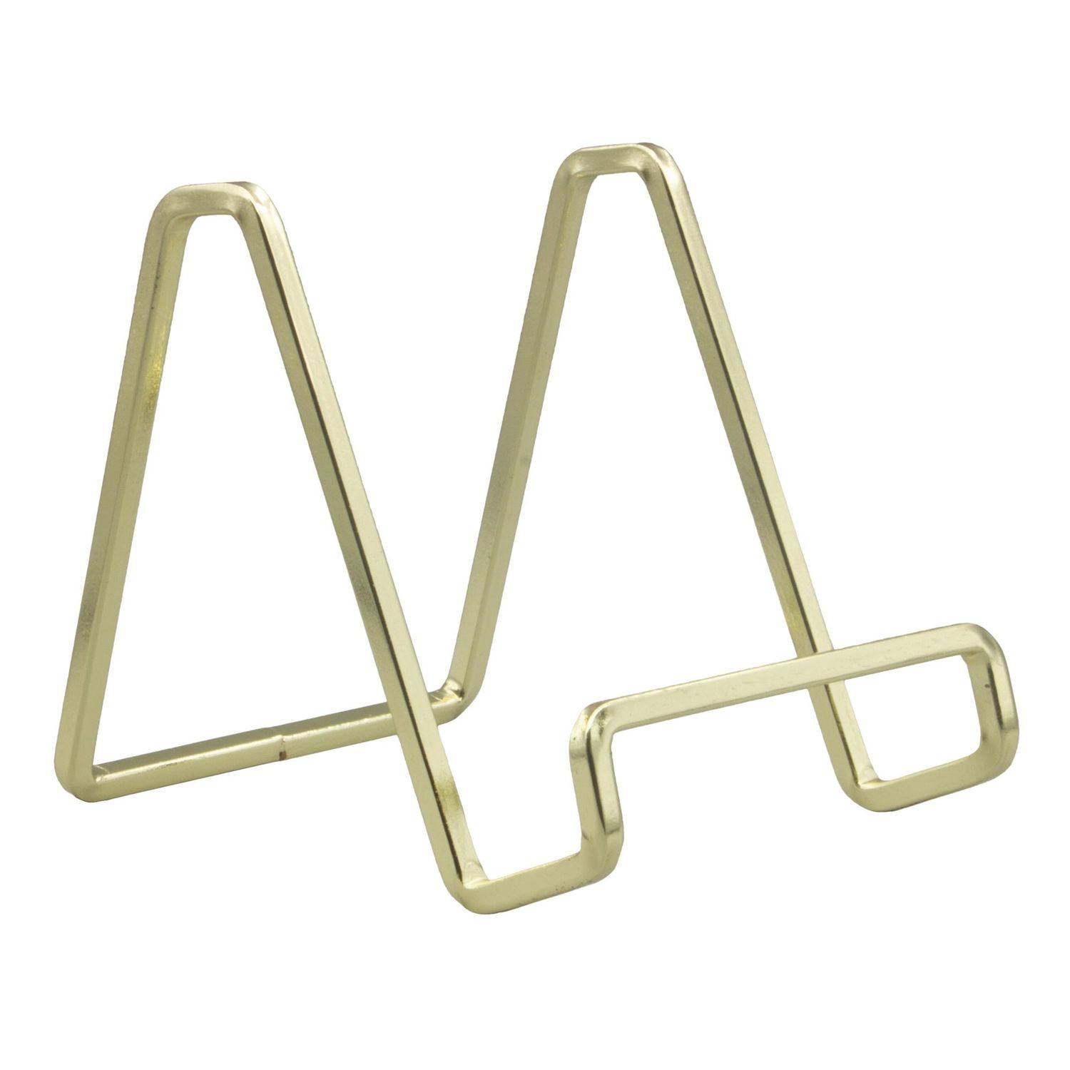 Plated Square Wire Stands In Brass 3"