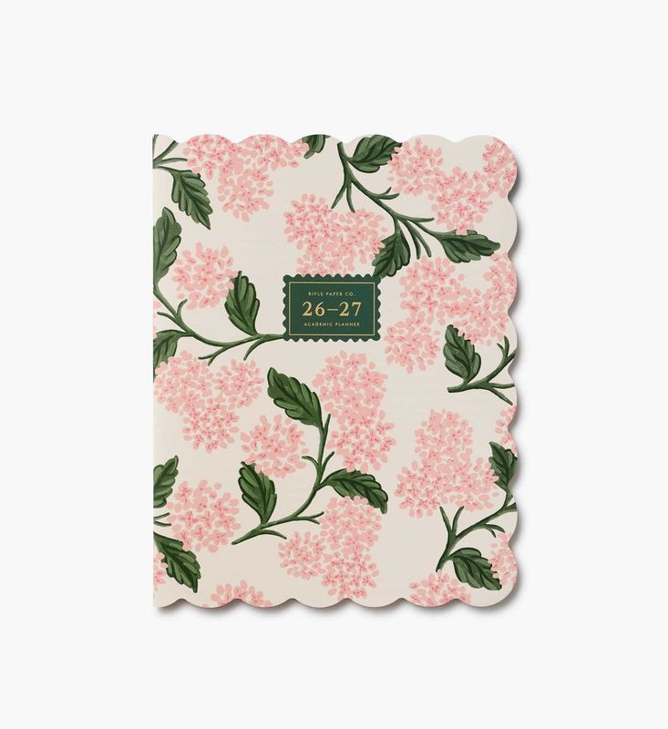 Rifle Paper Co. 12- Month Academic Appointment Planner 2027 Pink Hydrangea