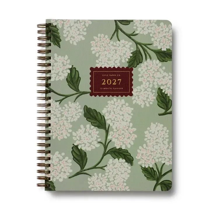 Rifle Paper Co. 12- Month Softcover Spiral Planner Sage Hydrangea 2027