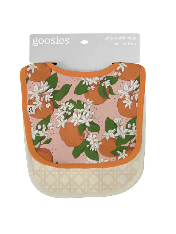 Goosies Bib Set In Orange Blossoms