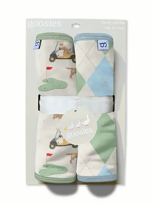 Goosies Burp Cloth Set In Barks &amp; Birdies