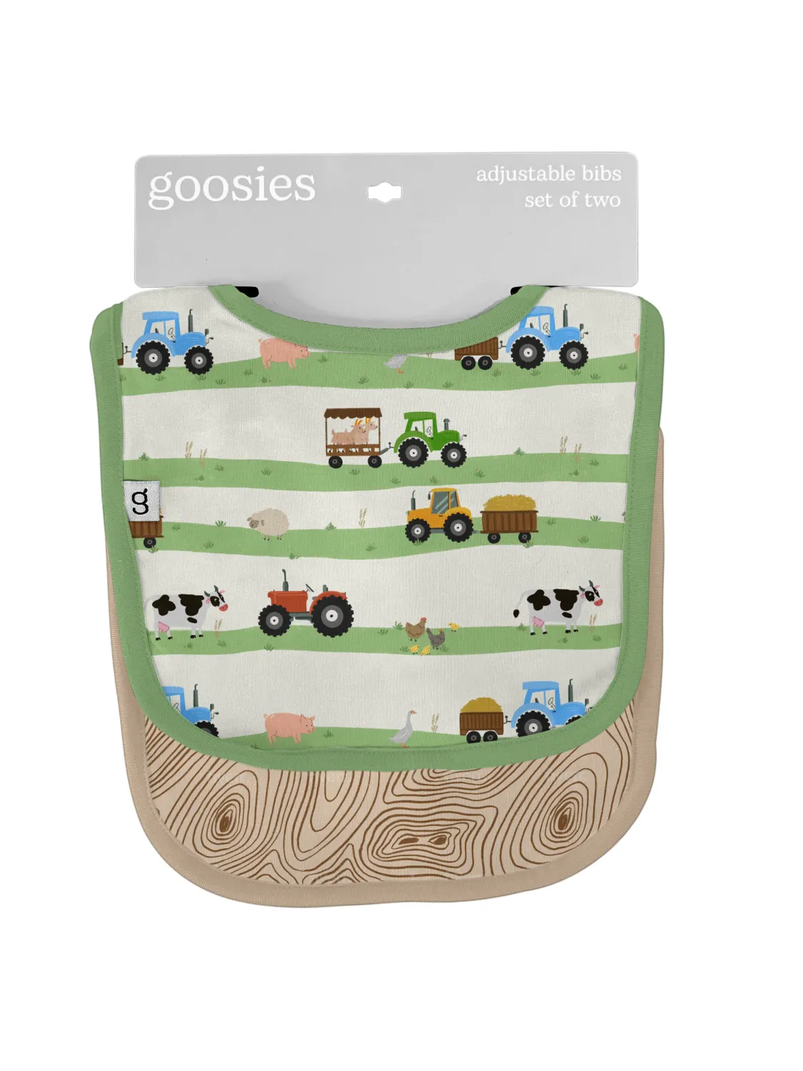Goosies Bib Set In Farm Stripes