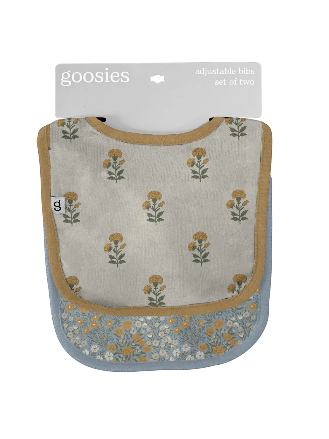 Goosies Bib Set Marigold Block Print