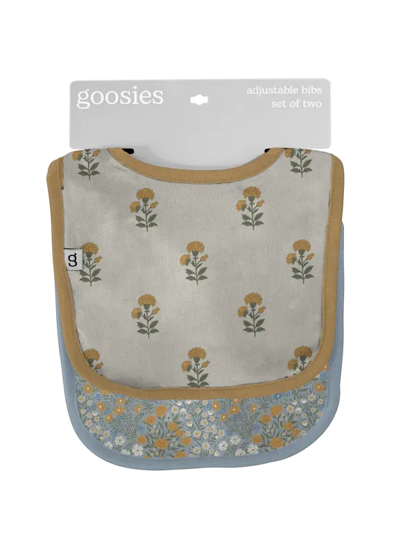 Goosies Bib Set Marigold Block Print