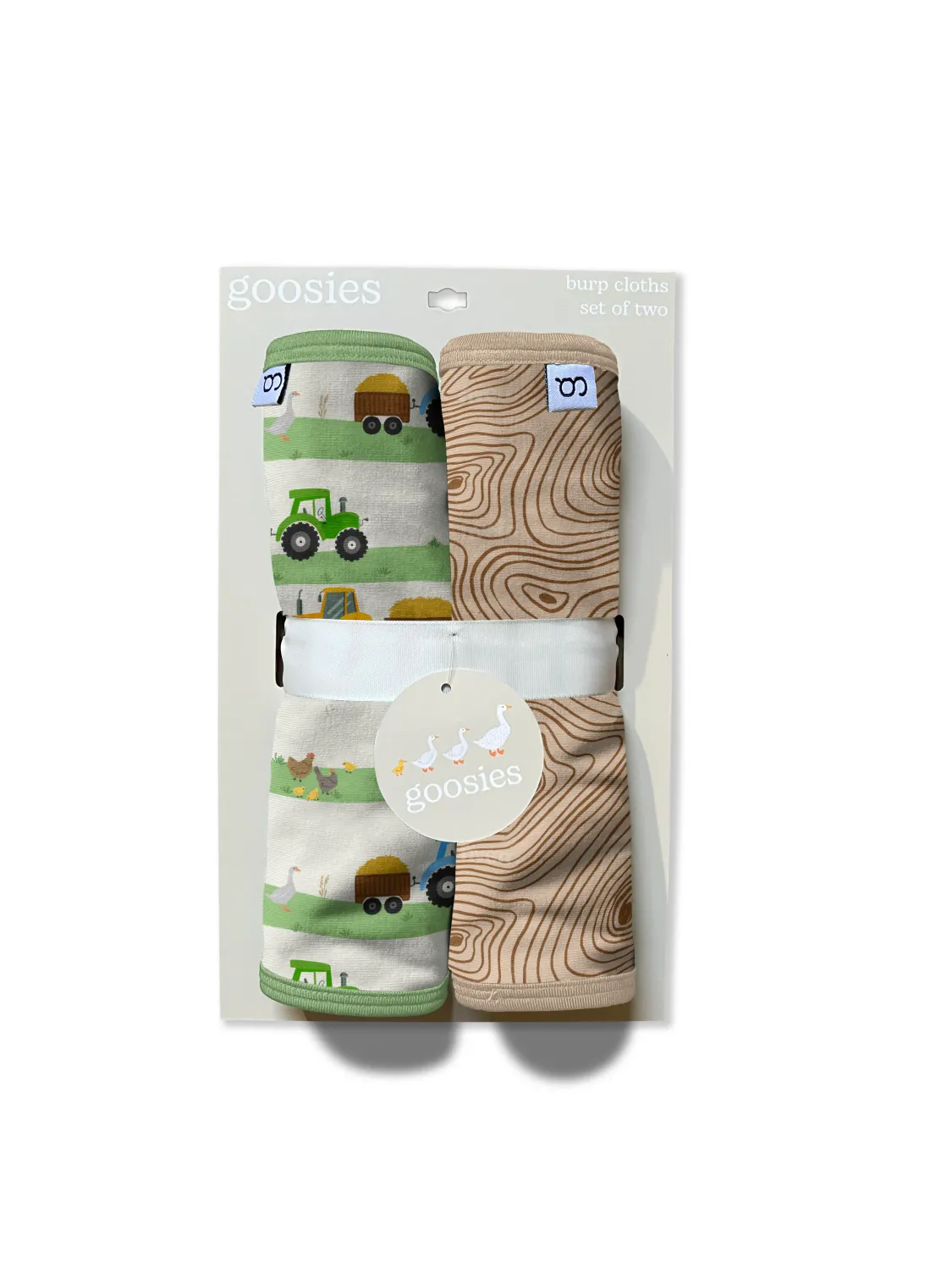 Goosies Burp Cloth Set In Farm Stripes