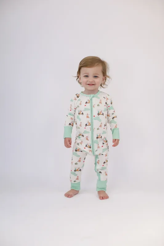 Goosies LS Zip PJs In Barks &amp; Birdies 12-18 Months