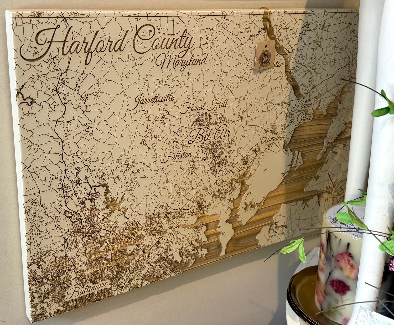 Street Map Harford County Medium 15" X 25.25" Sandstorm