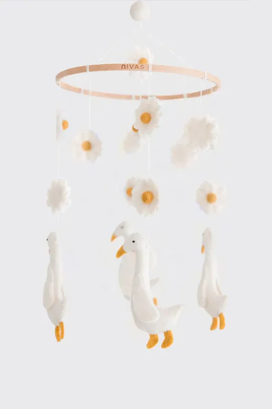 Handmade Wool Felt Ducks &amp; Daisies Mobile