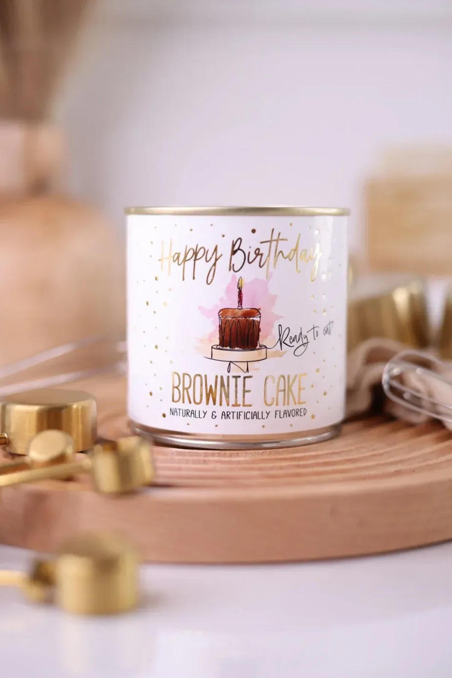 CanCake Happy Birthday Brownie Cake With Candle 4.94oz