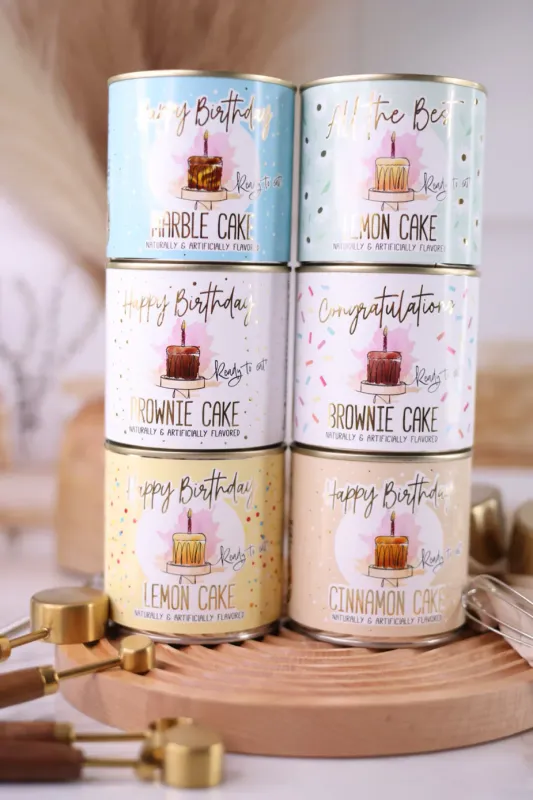 CanCake Happy Birthday Lemon Cake With Candle 5.64oz