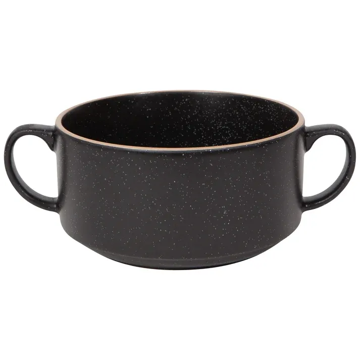 Soup Bowl With Handles Black