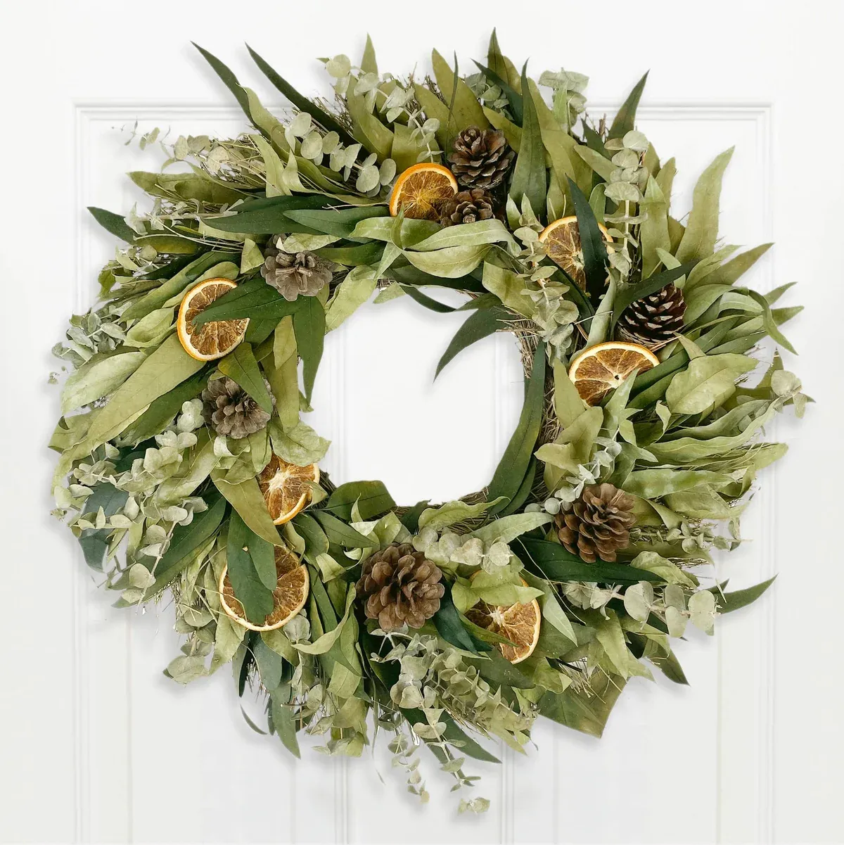 Spice Wreath Citrus &amp; Eucalyptus With Pinecones 18" Dia x 3.5" Depth