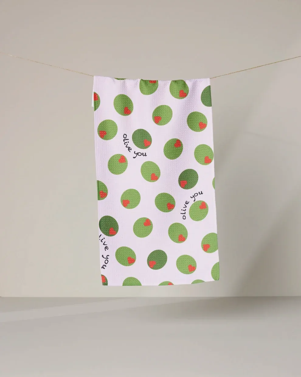 Geometry Bar Towel Olive You
