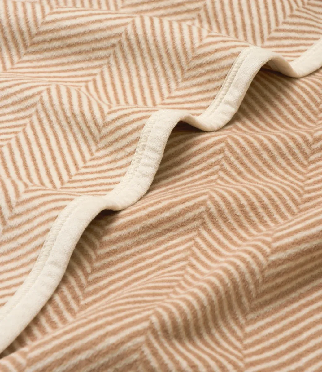 Chappy Wrap Harborview Herringbone Tan Blanket 60" x 80"