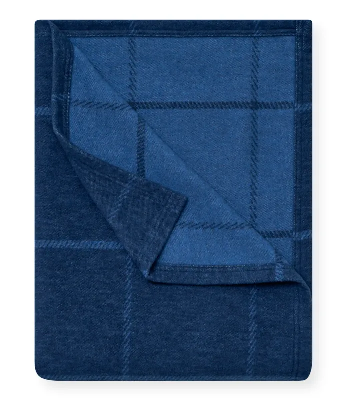 Chappy Wrap Windowpane Navy Dark Blue Lightweight Blanket 60" x 80"