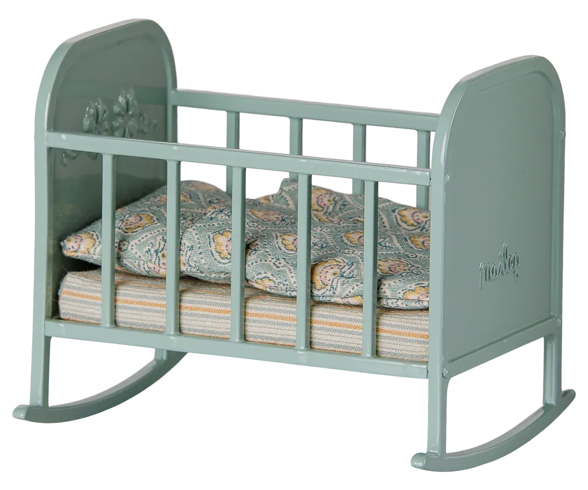 Maileg Mouse My Cradle In Mint Blue
