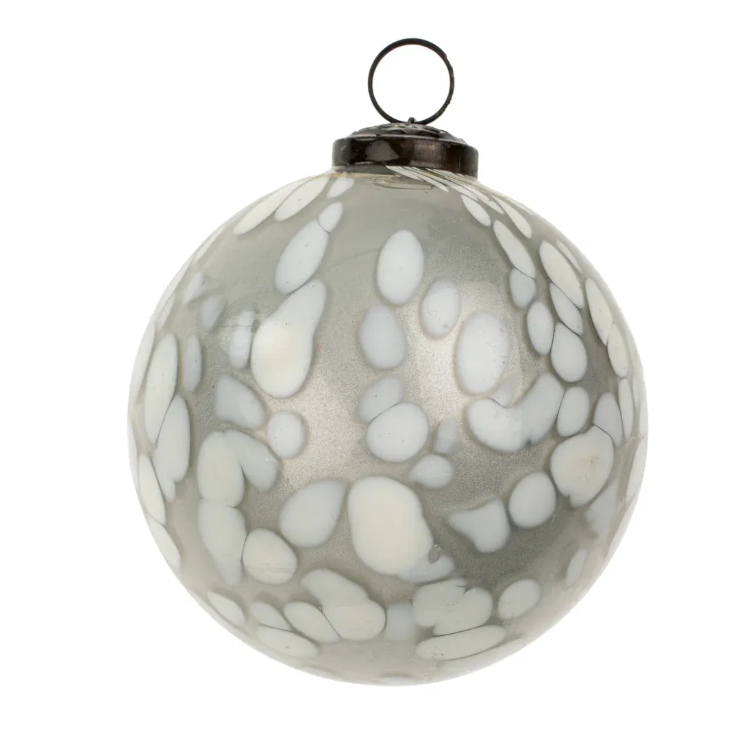 Confetti White Glass Large Ornament