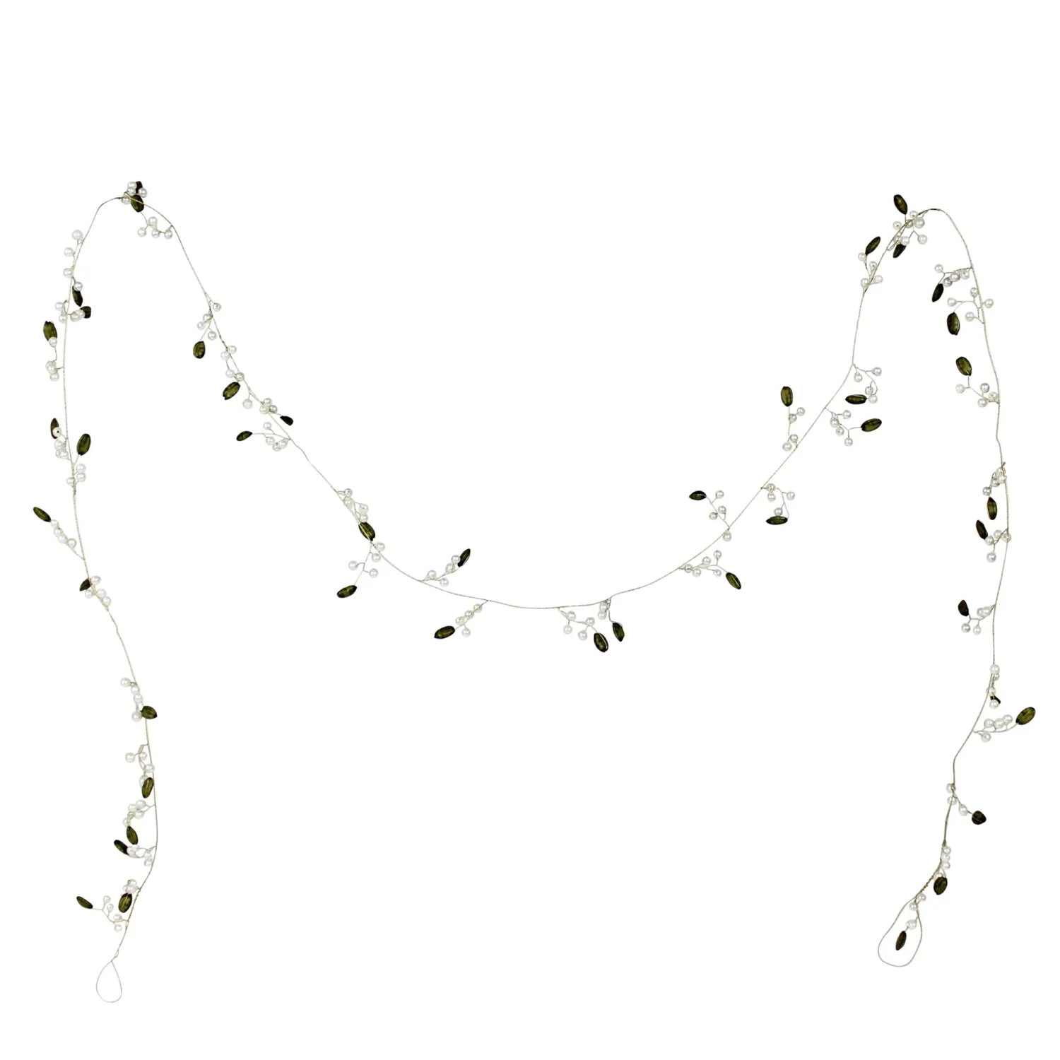 Brass Pearl &amp; Leaves Garland