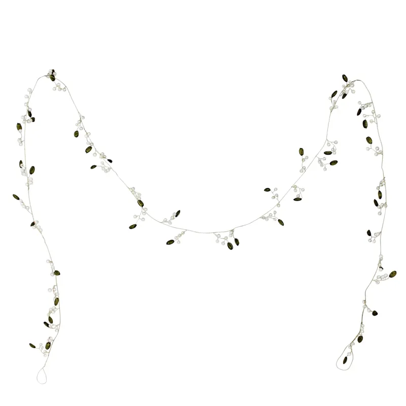 Brass Pearl &amp; Leaves Garland