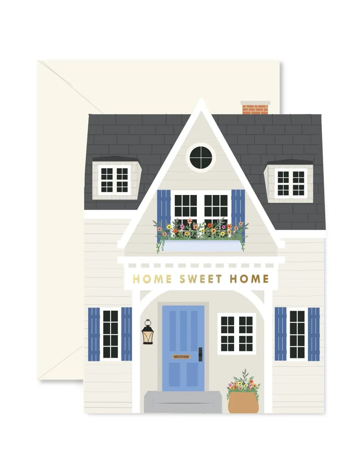 Card Blue Home Sweet Home Shutters