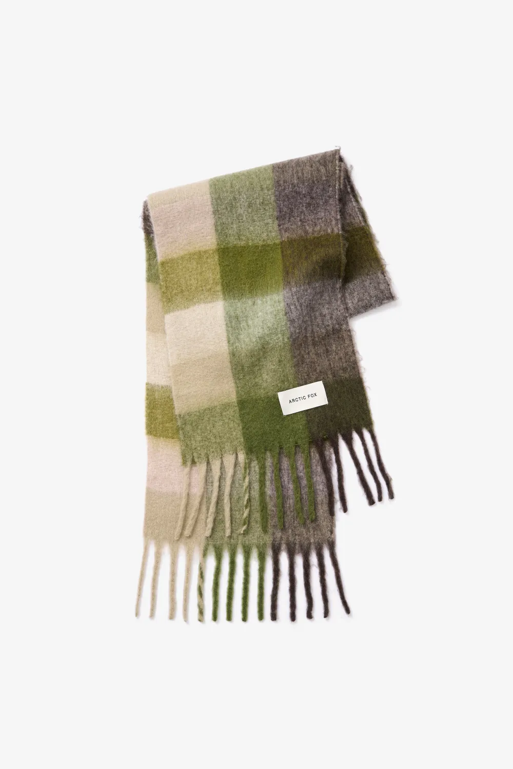 Arctic Fox &amp; Co. The Reykjavik Scarf In Mossy Green Check