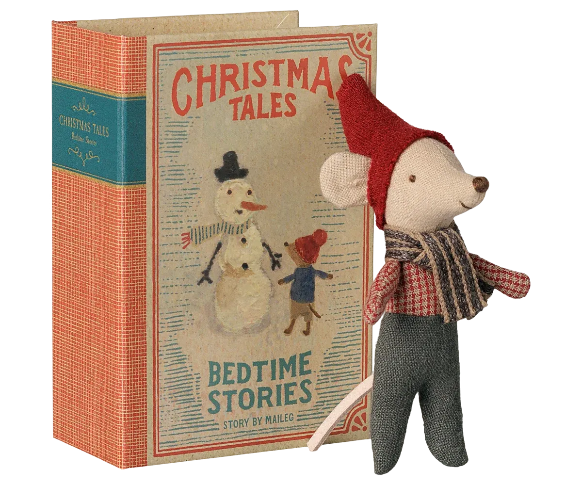 Maileg Christmas Baby Mouse In Book