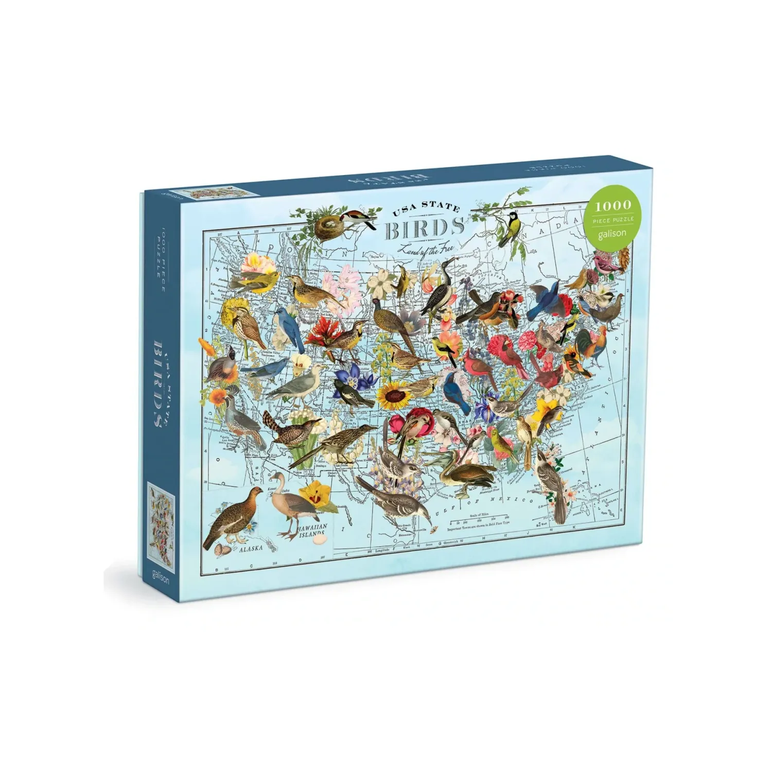 1000 Piece Puzzle USA State Birds