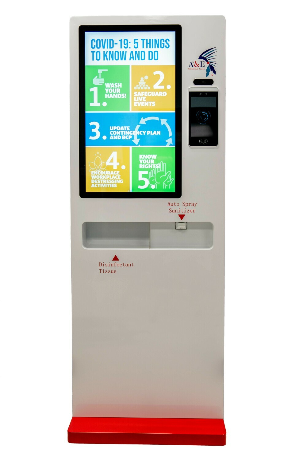 AE Temperature Sensor Kiosk w/Hand Sanitizing Station AE Temperature Sensor Kiosk w/Hand Sanitizing Station