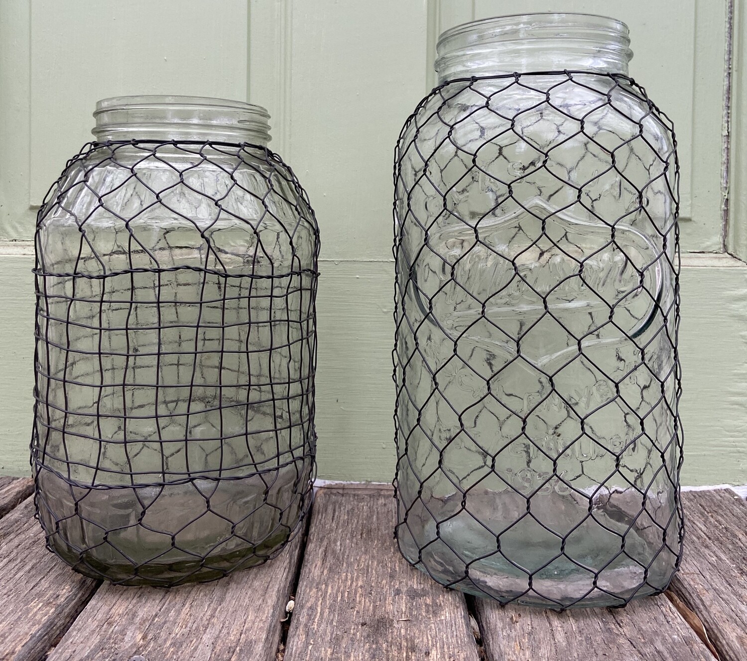 Primitive Wire-Covered XL Dill Pickle Jar Primitive Wire-Covered XL Dill Pickle Jar