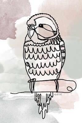 Line Budgie Print