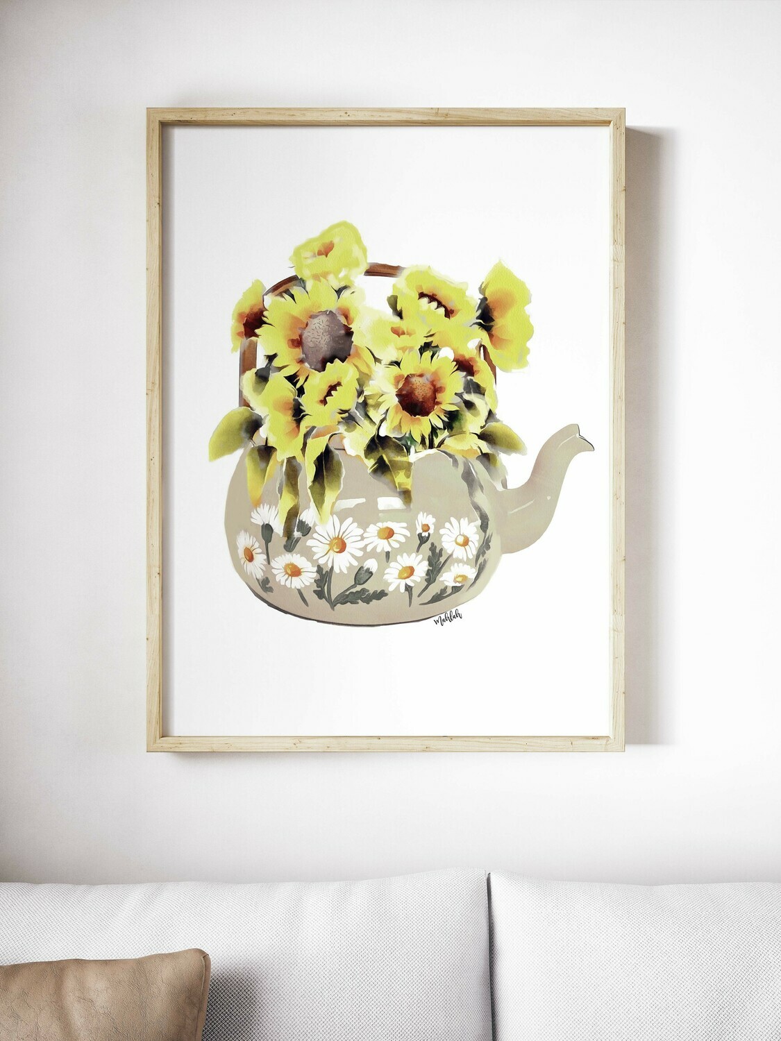 Sunflower teapot Print