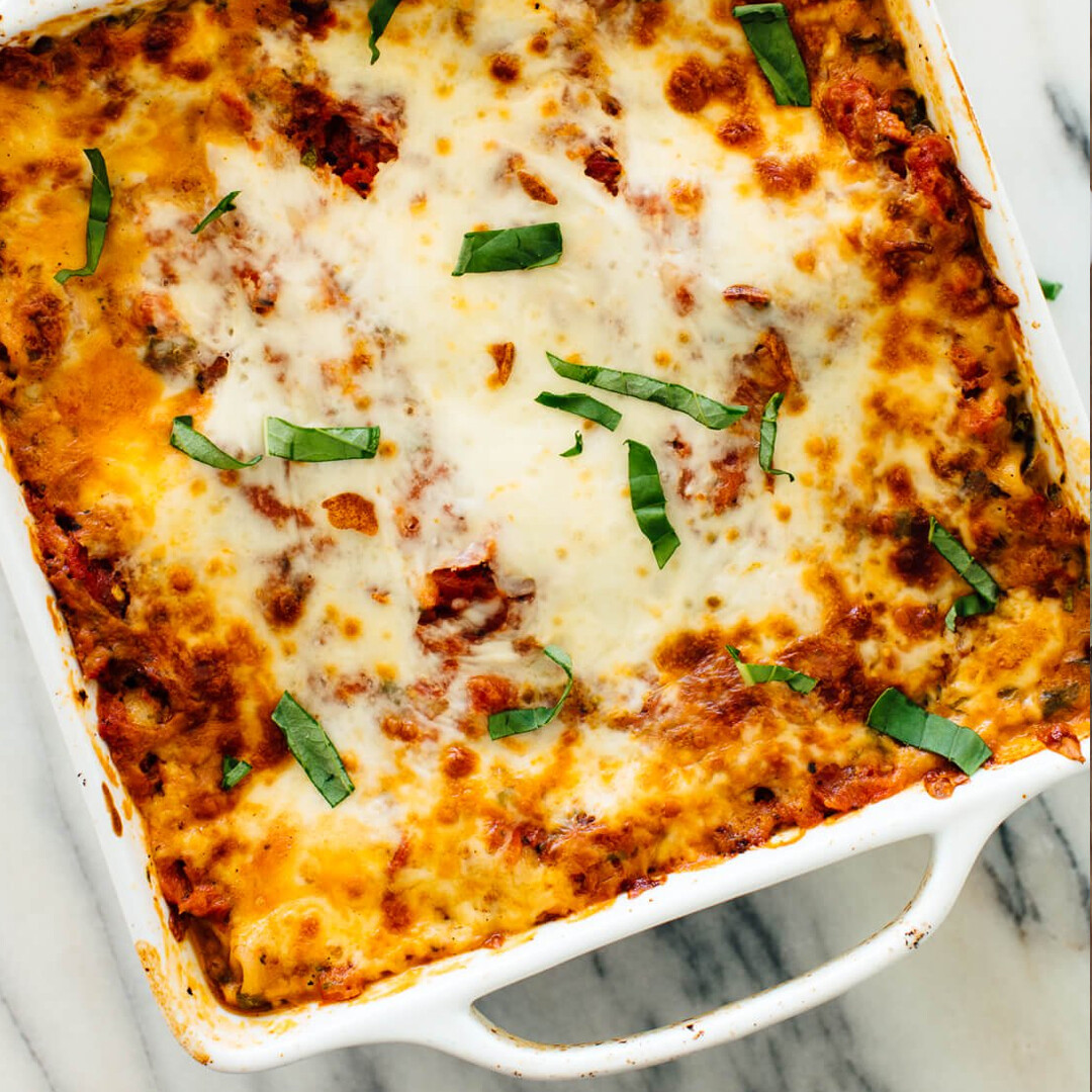 Vegetarian lasagne for two Vegetarian lasagne for two