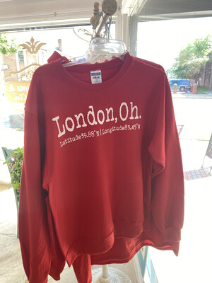 London, OH Red Crew Neck Sweater Medium