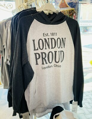 London Proud Ash/Black Heather Essential Hoodie L 20