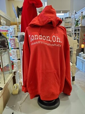London OH Coordinates Red Hoodie XL