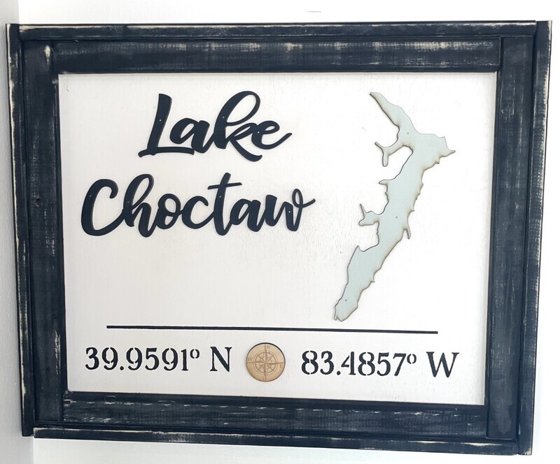 21x26" Lake Choctaw With Coordinates