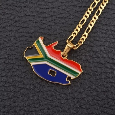 South Africa Flag Pendant Necklace