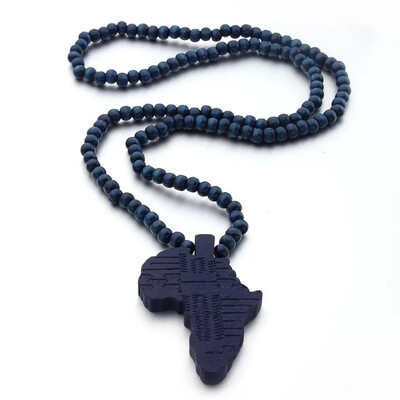 African map Wooded Necklace