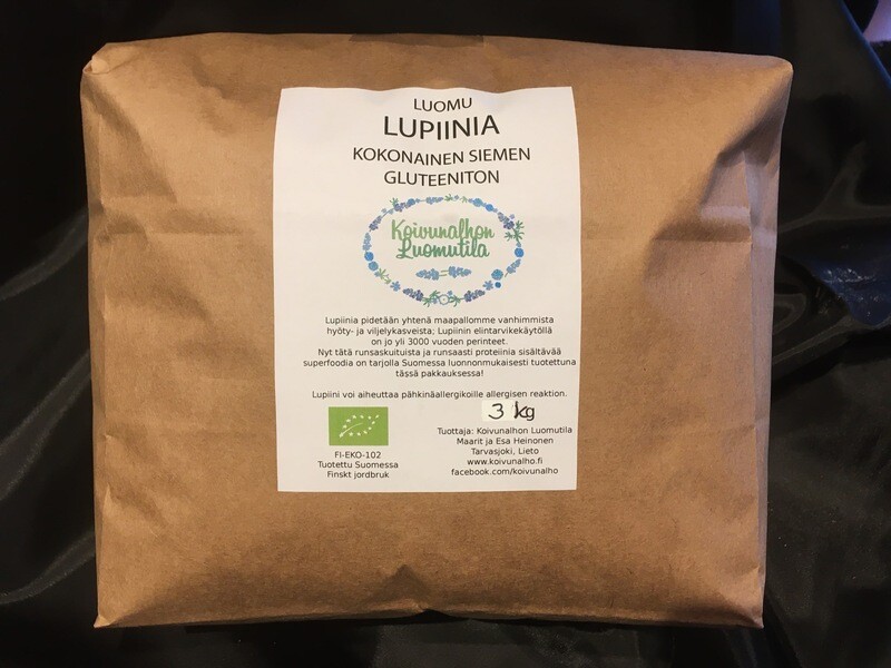 Kokonainen lupiinin siemen, Gluteeniton 3 kg