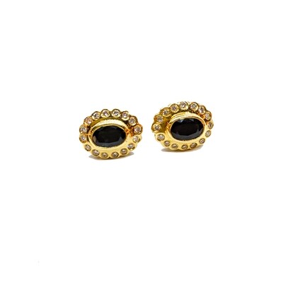 Earrings with diamonds & sapphires