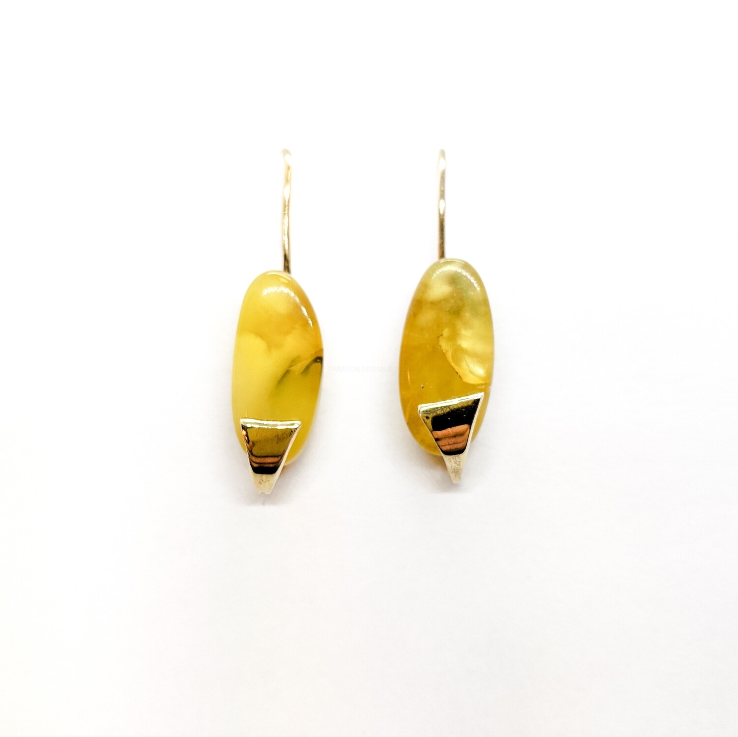 Silver gilded earrings with amber