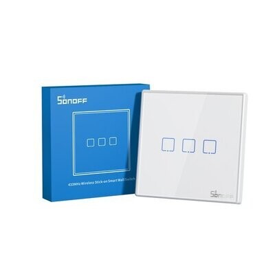SONOFF 3 csatornás Wi-Fi gomb 433Mhz vezeték nélküli RF távirányító, fehér, T2EU3C-RF